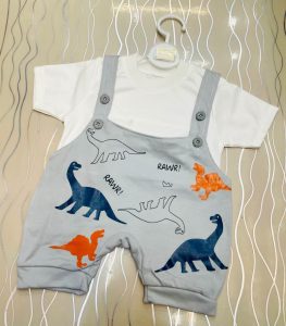 ست بیلر و تیشرت نوزادی مدل دایناسورها